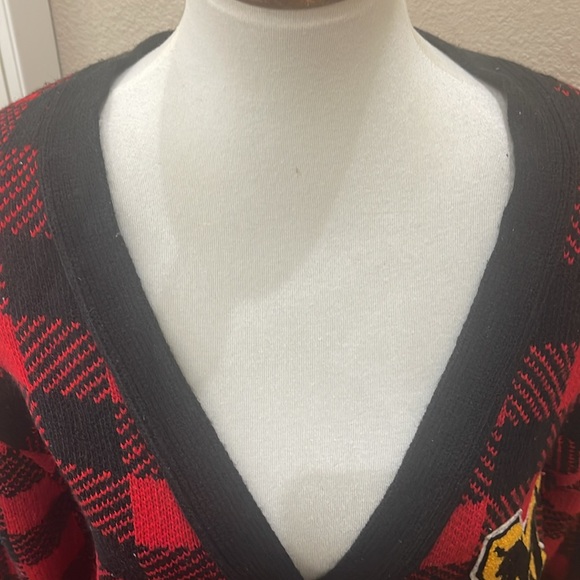 Disney X Forever 21 Mickey Mouse Sweater Women’s Plaid Preppy Cardigan - Picture 6 of 8